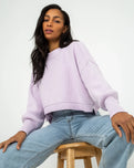 The Free People Womens East Street Crop Jumper in Frost Lavender