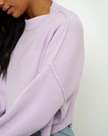 The Free People Womens East Street Crop Jumper in Frost Lavender