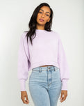 The Free People Womens East Street Crop Jumper in Frost Lavender