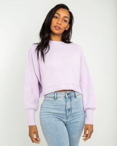 The Free People Womens East Street Crop Jumper in Frost Lavender