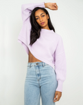 The Free People Womens East Street Crop Jumper in Frost Lavender