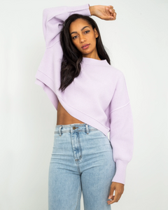 The Free People Womens East Street Crop Jumper in Frost Lavender