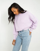 The Free People Womens East Street Crop Jumper in Frost Lavender