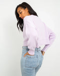 The Free People Womens East Street Crop Jumper in Frost Lavender