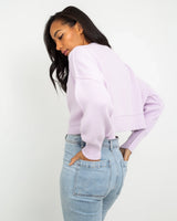 The Free People Womens East Street Crop Jumper in Frost Lavender