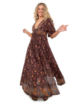 The Free People Womens Lysette Maxi Dress in Chocolate Combo