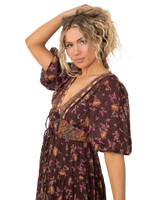 The Free People Womens Lysette Maxi Dress in Chocolate Combo