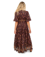 The Free People Womens Lysette Maxi Dress in Chocolate Combo