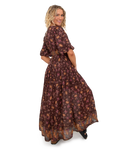 The Free People Womens Lysette Maxi Dress in Chocolate Combo