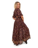 The Free People Womens Lysette Maxi Dress in Chocolate Combo