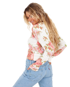 The Free People Womens Bed Of Roses Jumper in Candy Combo