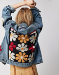 Annies Flower Bomb Jacket in Denim Medium Blue