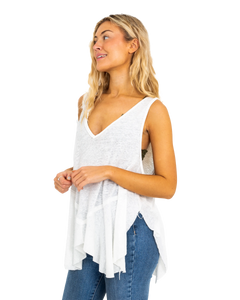 The Free People Womens Rosie Drop Waist Vest in Optic White