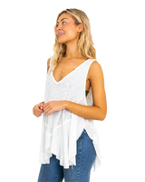 The Free People Womens Rosie Drop Waist Vest in Optic White