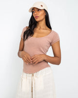 The Free People Womens Bout Time T-shirt in Misty Mink