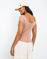 The Free People Womens Bout Time T-shirt in Misty Mink
