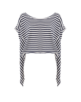 The Free People Womens Striped Angel T-Shirt in Navy Combo