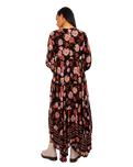 The Free People Womens Rows Of Roses Maxi Dress in Black Combo