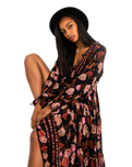 The Free People Womens Rows Of Roses Maxi Dress in Black Combo