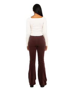 The Free People Womens Jayde Cord Flare Trousers in French Roast