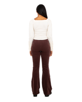 The Free People Womens Jayde Cord Flare Trousers in French Roast