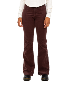 The Free People Womens Jayde Cord Flare Trousers in French Roast