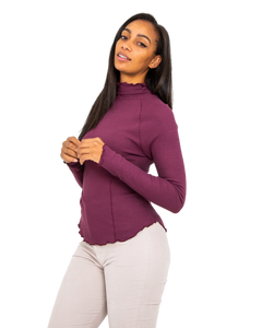 The Free People Womens Make It Easy Thermal Top in Precious Wine