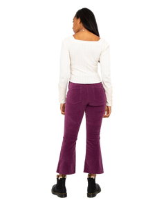 The Free People Womens In My Feelings Crop Boot Trousers in Fig Jam