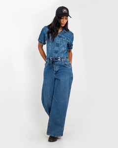 The Free People Womens Edison Jumpsuit in Cape Blue