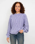 Frankie Cable Jumper in Heavenly Lavender