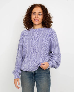 Frankie Cable Jumper in Heavenly Lavender