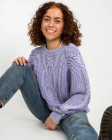 Frankie Cable Jumper in Heavenly Lavender