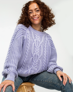 Frankie Cable Jumper in Heavenly Lavender