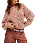 Frankie Cable Jumper in Misty Rose