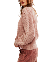 Frankie Cable Jumper in Misty Rose