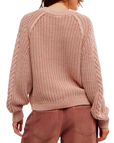 Frankie Cable Jumper in Misty Rose