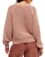 Frankie Cable Jumper in Misty Rose