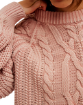 Frankie Cable Jumper in Misty Rose