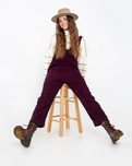 The Free People Womens High Roller Cord Jumpsuit in Italian Plum