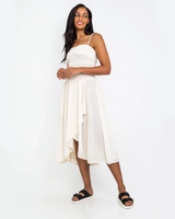 The Free People Womens Sparkling Moment Midi Dress in Ivory