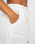 The Free People Womens Westmoreland Linen Shorts in Ivory