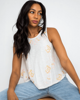 The Free People Womens Fun & Flirty Top in Ivory Combo