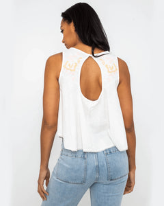 The Free People Womens Fun & Flirty Top in Ivory Combo