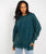The Free People Womens Intercept Tunic Sweatshirt in Emerald Green