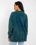 The Free People Womens Intercept Tunic Sweatshirt in Emerald Green