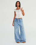 CRVY Outlaw Wide Leg Jeans in Drizzle