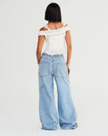 CRVY Outlaw Wide Leg Jeans in Drizzle