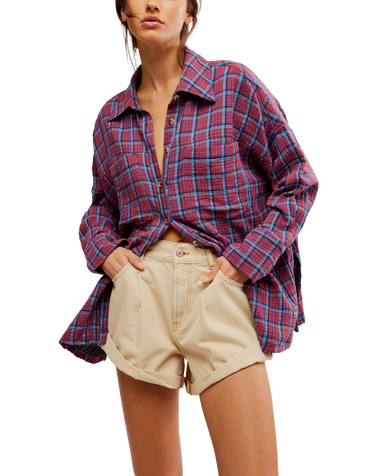 Cardiff Plaid Shirt in Purple Combo