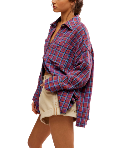 Cardiff Plaid Shirt in Purple Combo