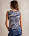 Hummingbird Stripe Vest in Indigo Combo